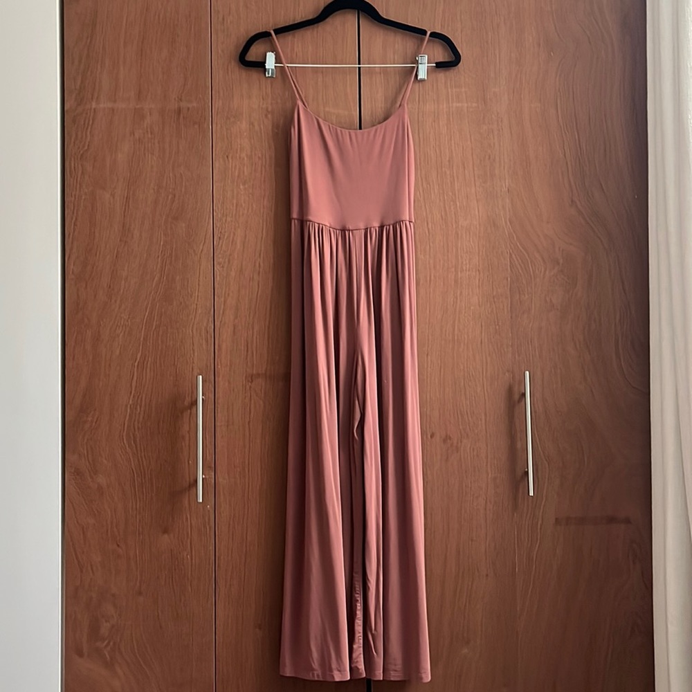 Aritzia Wilfred Market jumpsuit in mocha sorbet